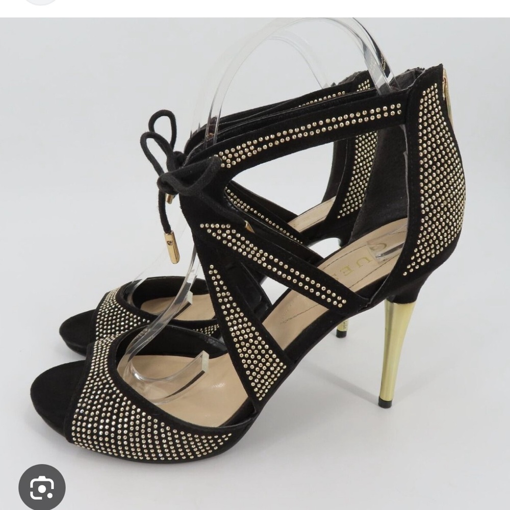 Guess Bette Black Fabric Heels